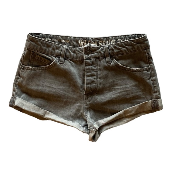 Volcom Grey Denim Distressed Jean Shorts. Waist 25” Size 1 Great Condition! - Picture 9 of 9